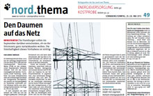Den Daumen auf das Netz